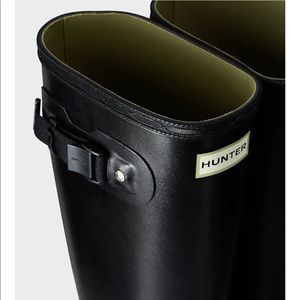 worn one time matte black tall hunter boots